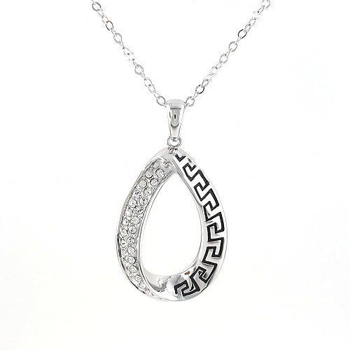With Water Drop Shape Pendant White Gold Plated Necklace Gifts & Party Zinc Alloy Jewelry