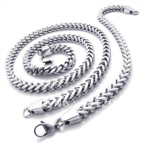 Silver Snake Shape Necklace Stainless Steel Jewelry
