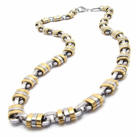 Titanium Golden & Silver Necklace Stainless Steel Jewelry