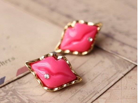 Lips Shape Red Earrings Acrylic Jewelry