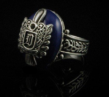 Zinc Alloy With Blue Gem Rings Acrylic Jewelry