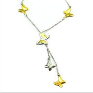 Golden & Black Necklace With Leaf Acrylic Jewelry