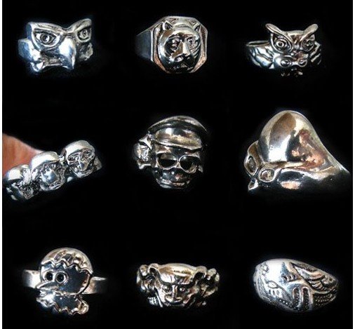 With Different Images Round Shape Rings Acrylic Jewelry