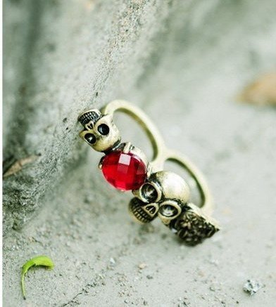 Two Circles Gemstones Cluster Rings Multi-Tone Gold Acrylic Jewelry