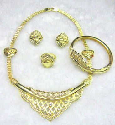 Gold Plated Costume 4 Pieces Copper Alloy Jewelry
