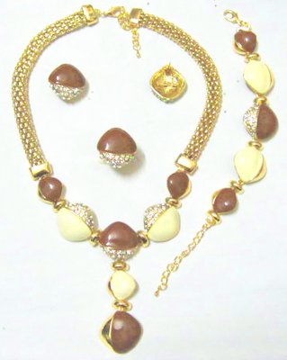 Gold Plated 4 Sets Women's Copper Alloy Jewelry