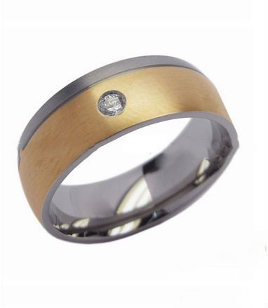 Gold With Diamond Crystal Titanium Jewelry