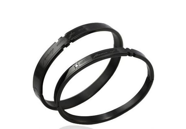 Black With Crystal Bracelet Titanium Jewelry
