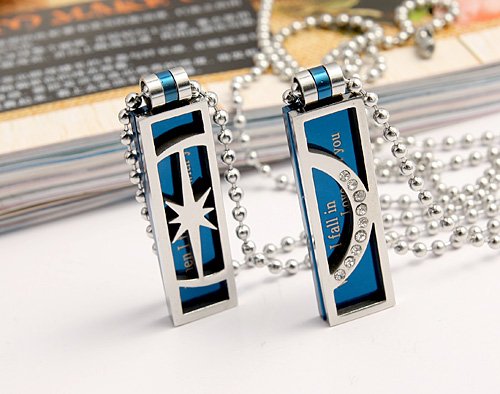Black Moon Mens Titanium Pendant Nacklace