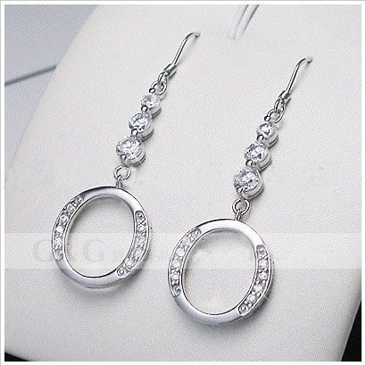 Silver Round Shape With Jewelry Earrings