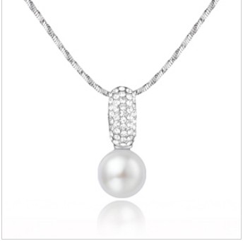 Silver Stainless Steel Necklace Pearl Jewelry