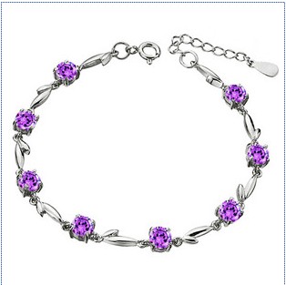 Purple Bracelets & Bangles Acid Resistant Platinum Jewelry