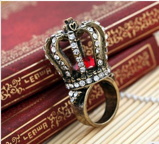Red Gem With Diamond Rings Platinum Jewelry