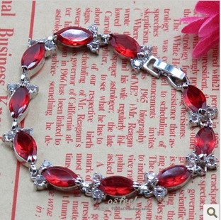 Red Gem Engagement & Gift Bracelets & Bangles Platinum Jewelry