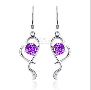 Purple  Earring / Zircon Jewelry