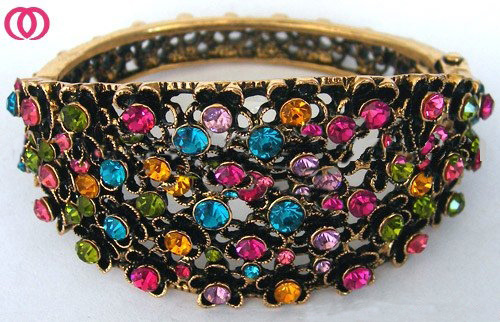 Zinc Alloy With Diamond Gold Bracelets & Bangles