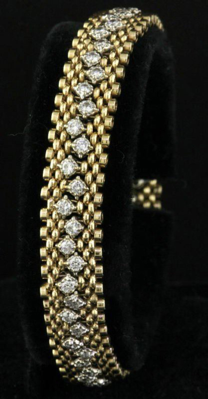 Chain Shape Golden With Diamond Bracelets & Bangles