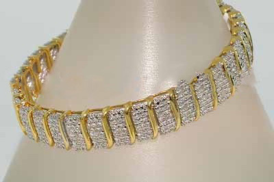 Golden Stainless Steel With Crystal Bracelets & Bangles