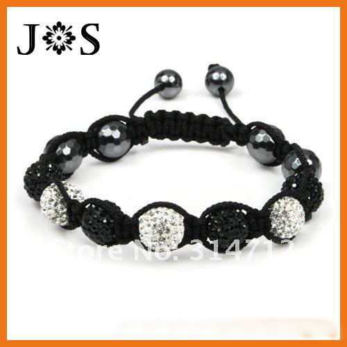 White & Black Clear Crystal Rope Spread Bracelets & Bangles