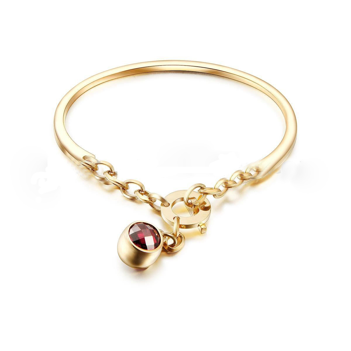 Golden With Red Gem Round Shape Bracelets & Bangles
