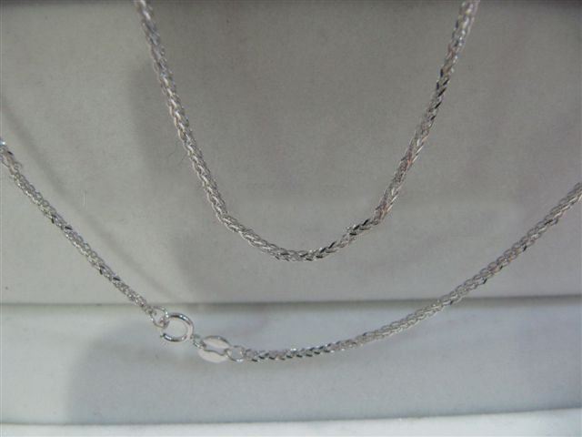 White Gold Plated Rope Chain 17 Inch Necklaces