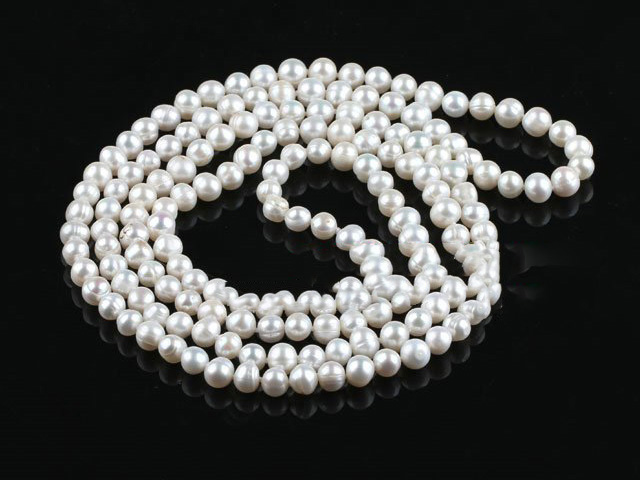 White Freshwater Pearl Beaded Necklaces