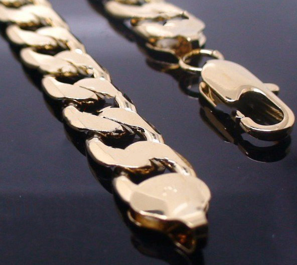 Heavy Solid Yellow Gold Plated Necklaces