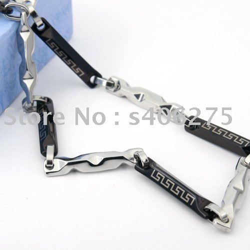 Titanium Steel White & Black Gift & Party Necklaces