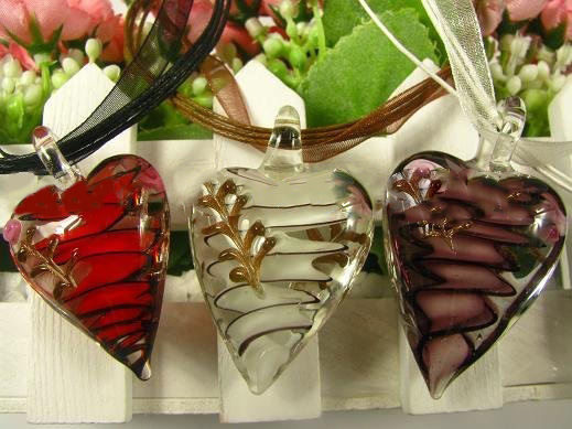 Lampwork & Glass Heart Shape With Images In Necklaces
