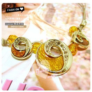 Golden Stainless Steel With Crystal Necklaces