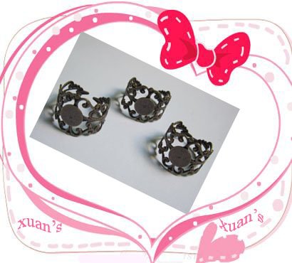 Filigree Copper Black Adjustable Rings