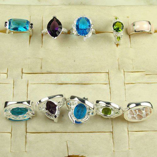 Silver Gifts & Party With Colorful Gemstone Rings