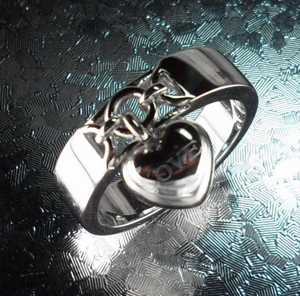 Love Heart Pendant 925 Sterling Silver Ring