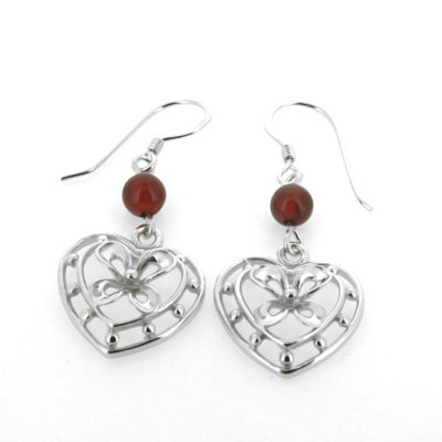 Silver Heart Shape Stainless Steel Earrings