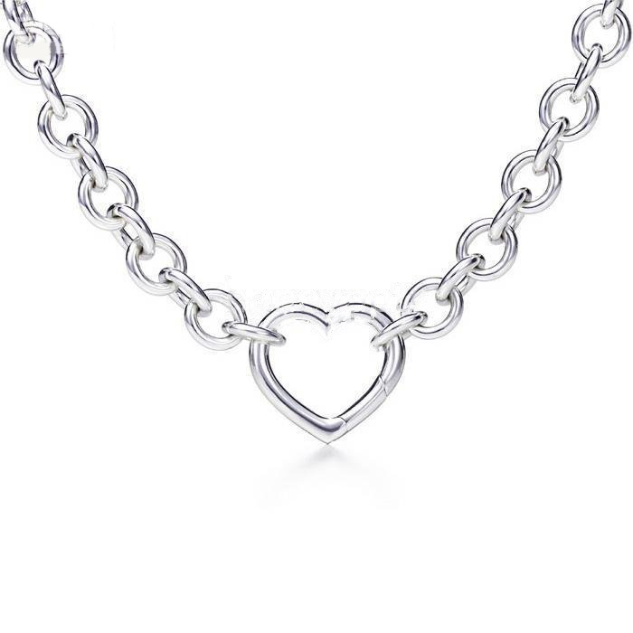Necklace Silver Chain Heart Shape Pendants & Charms