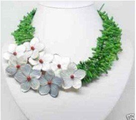 Green Coral With Cameo Pendants & Charms