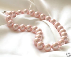 Pink Round Shape Pearls Necklaces Pendants & Charms