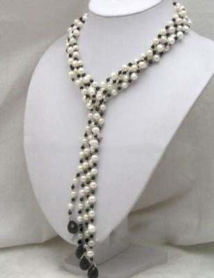 Anniversary & Gift Black Beads White Pearl Pendants & Charms
