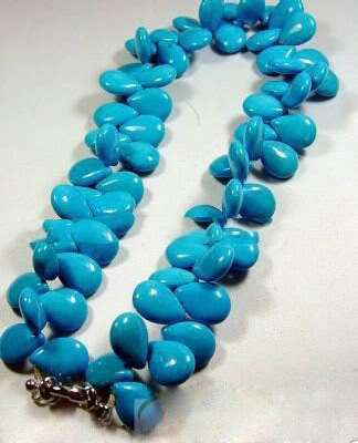 Blue Beads Oval Shape Necklace Pendants & Charms
