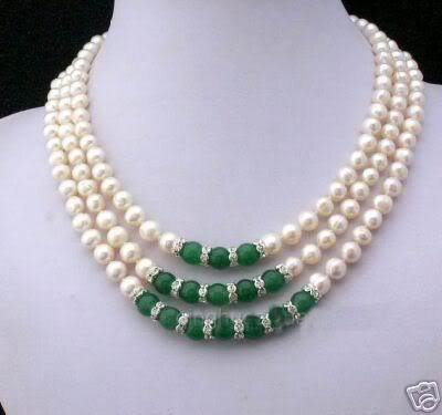 Green Jade With Pearls Round Shape Pendants & Charms