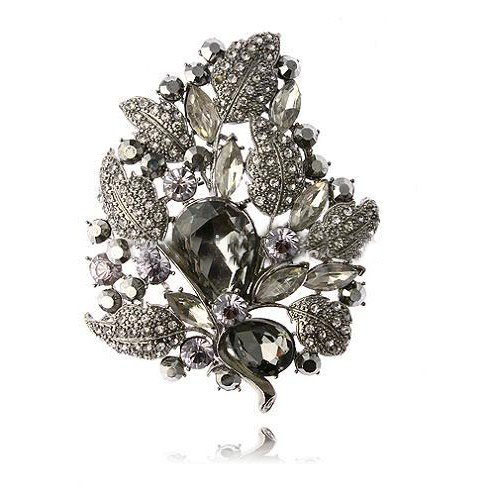 Tree Shape With Black Diamond Acid Resistant Brooches