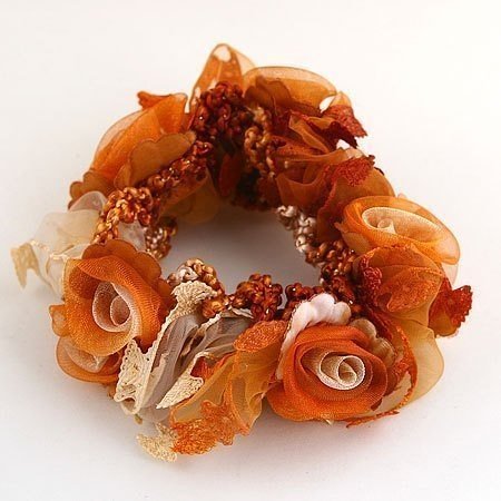 Ltaly Silk Acrylic Orange Retro Hair Ring Body Jewelry