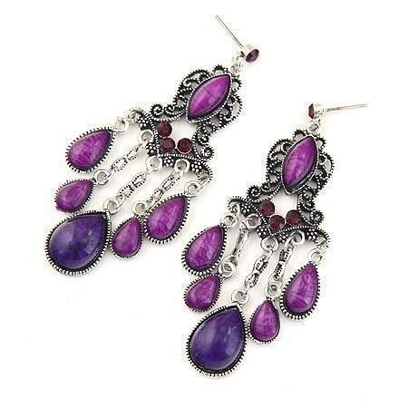 Custom Female's Gifts & Party Purple Earrings Body Jewelry