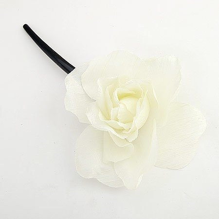 Stainless Steel With Silk Yarn Flower Ivory Hair Bands