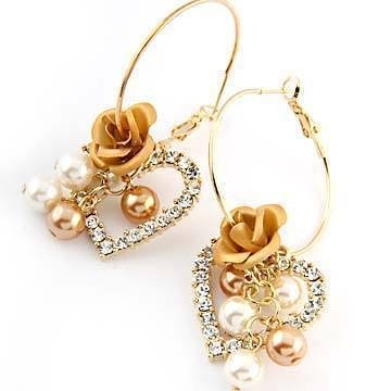 Gold With Diamond Earrings Body Jewelry