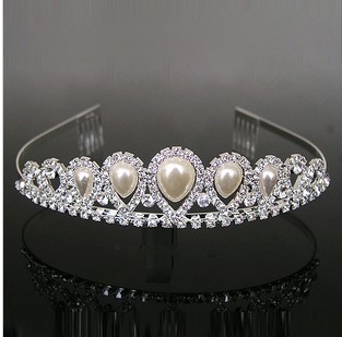 Crown Shape Silver With Diamond Hair Jewelry