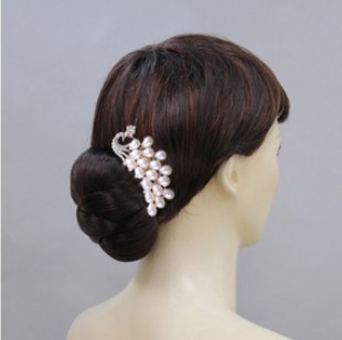 White With Crystal With Tassel Hair Jewelry