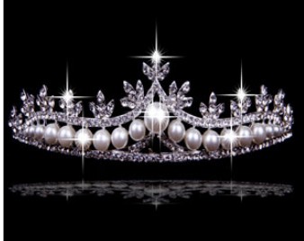 Pearl Stainless Steel Crown Shape Hair Jewelry