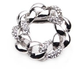 Silver Round Shape Alloy Cuff Links & Tie Clips