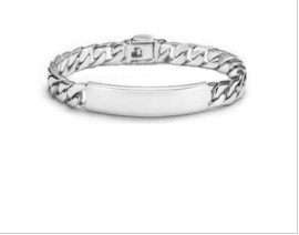 Silver Stainless Steel Bracelet Men's Jewelry